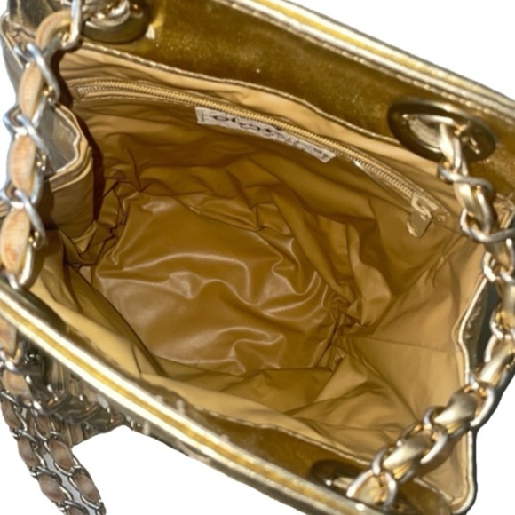 Vintage 90's Gold Quilted Chain Bag - Picture 4 of 9